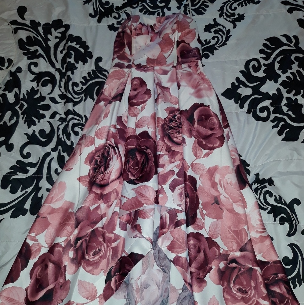 Formal Flower Print Dress - Picture 2 of 2